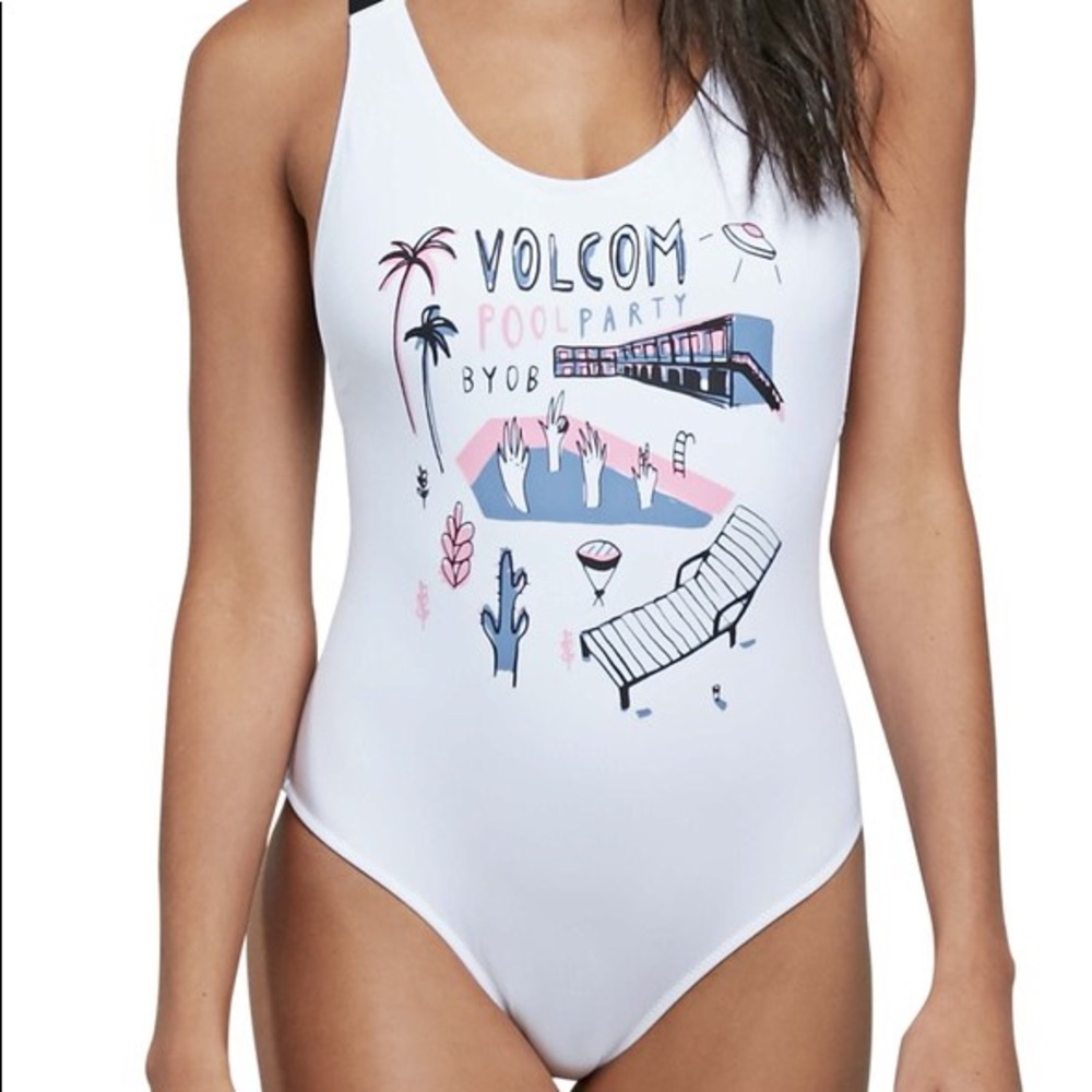 Volcom Fresh Ink one piece swimsuit small
